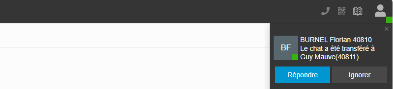 3CX - Transférer une session de LiveChat - Etape 2