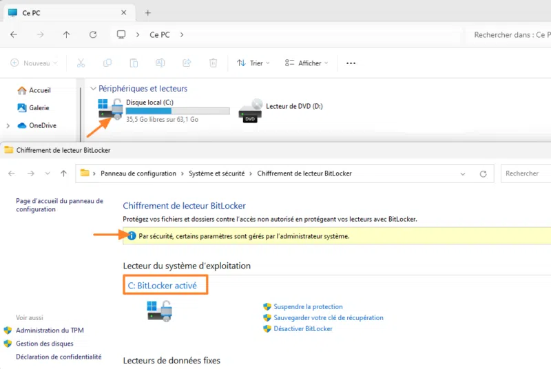 Disque chiffré avec BitLocker avec Intune