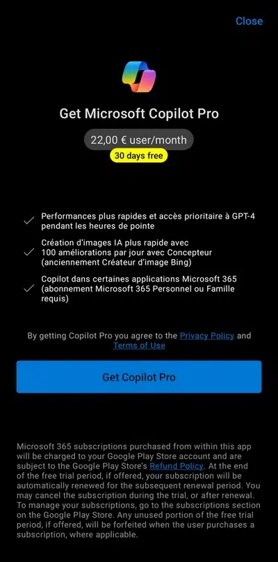 Essayez Copilot Pro pendant 1 mois