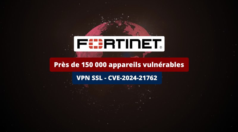 Fortinet VPN SSL - CVE-2024-21762 - 150 000 appareils vulnérables