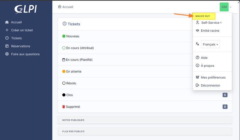 GLPI - Exemple - Connexion avec un utilisateur AD