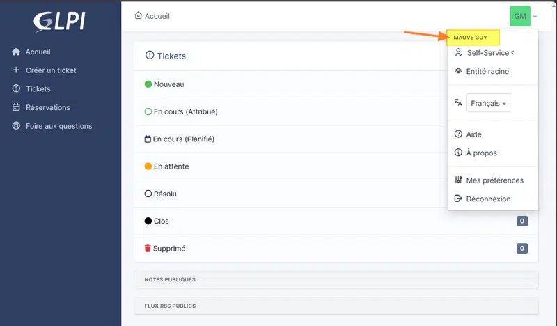 GLPI - Exemple - Connexion avec un utilisateur AD