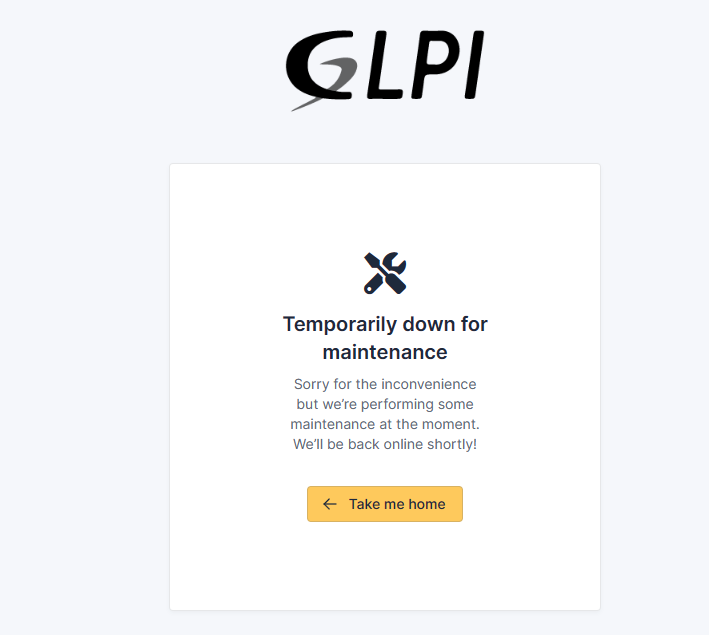 GLPI - Mode maintenance