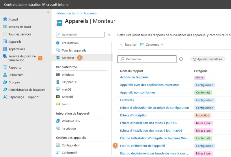 Intune - Monitoring déploiement BitLocker Windows