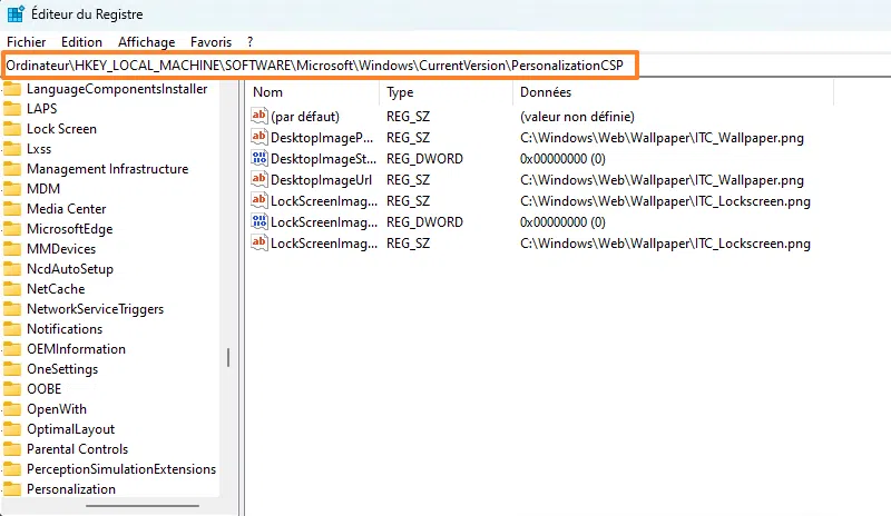 Intune - Wallpaper Windows Pro - Registre