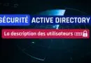 Sécurité Active Directory - Risques mots de passe description des utilisateurs