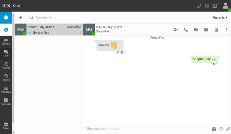 Tuto 3CX - Conversation chat en ligne entre utilisateurs