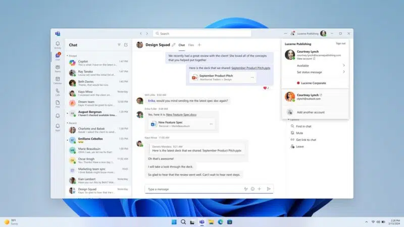 Windows 11 24H2 - Expérience unifiée Microsoft Teams
