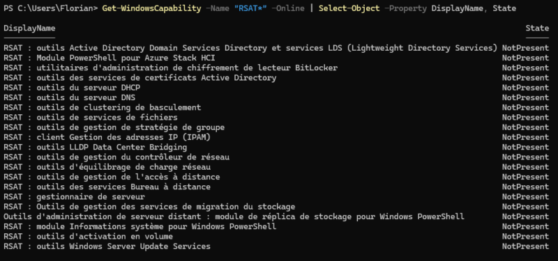 Windows 11 - PowerShell installer RSAT