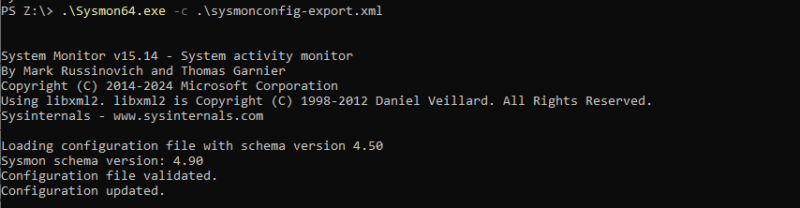 Ajout d'une nouvelle configuration à "Sysmon".