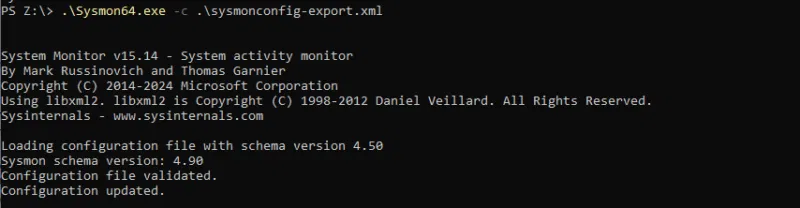 Ajout d'une nouvelle configuration à "Sysmon".