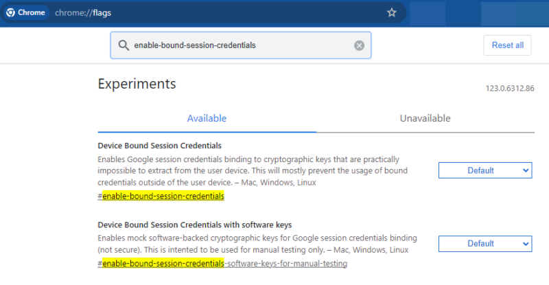 Google Chrome - Device Bound Session Credentials
