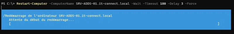 PowerShell - Redémarrer une machine et attendre avec Restart-Computer