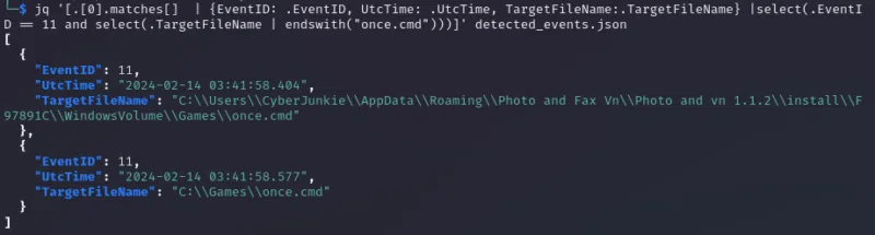 Liste des évènements de création de fichier dans les journaux Windows.