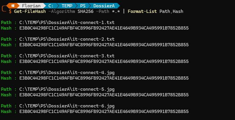 Calculer hash SHA256 en PowerShell
