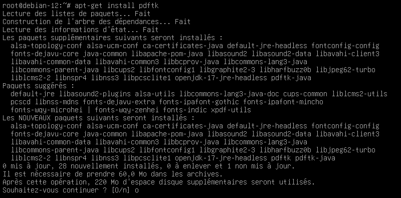 Installation de PDFTK sur Debian