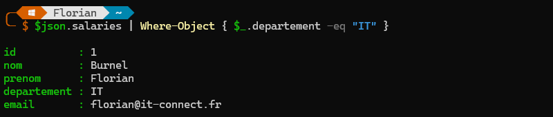 Comment manipuler le format JSON avec PowerShell