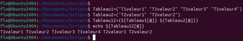 Bash - Concaténer des tableaux