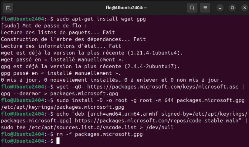 Installer Visual Studio Code Linux en ligne de commande - 1