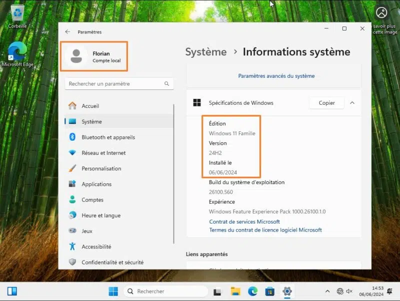 Installer Windows 11 24H2 avec un compte local