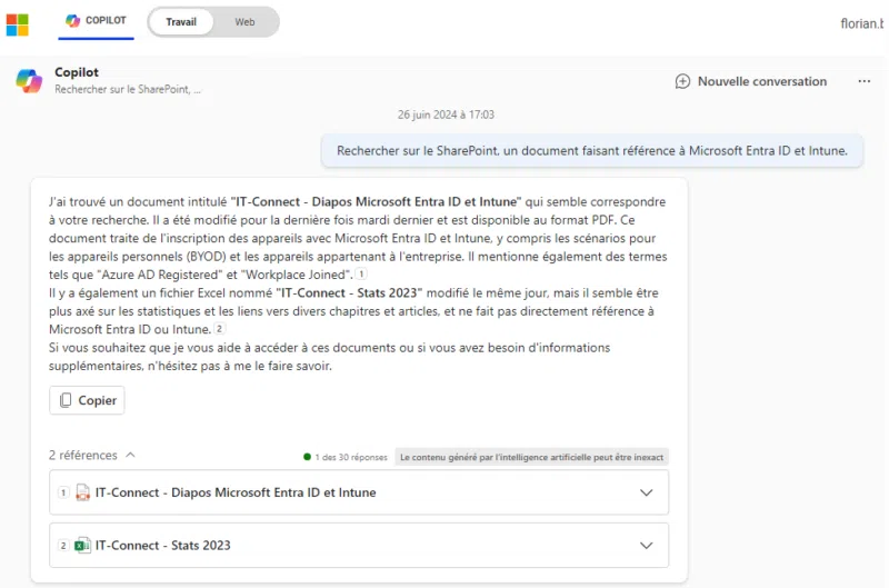 Recherche de documents avec Copilot