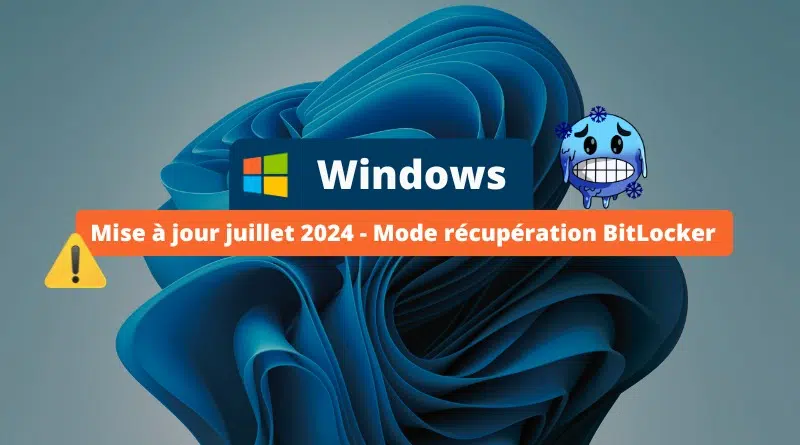 Windows - Mise à jour juillet 2024 - Mode récupération BitLocker