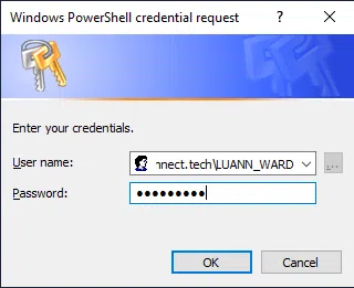 Demande d’authentification lors de la spécification d’un compte à PowerHuntShares.