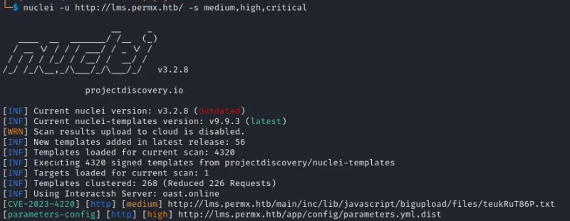 Utilisation de Nuclei sur la cible et découvertes de deux vulnérabilités.
