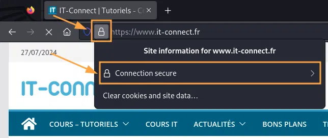  Accès aux informations de certificat depuis Firefox.