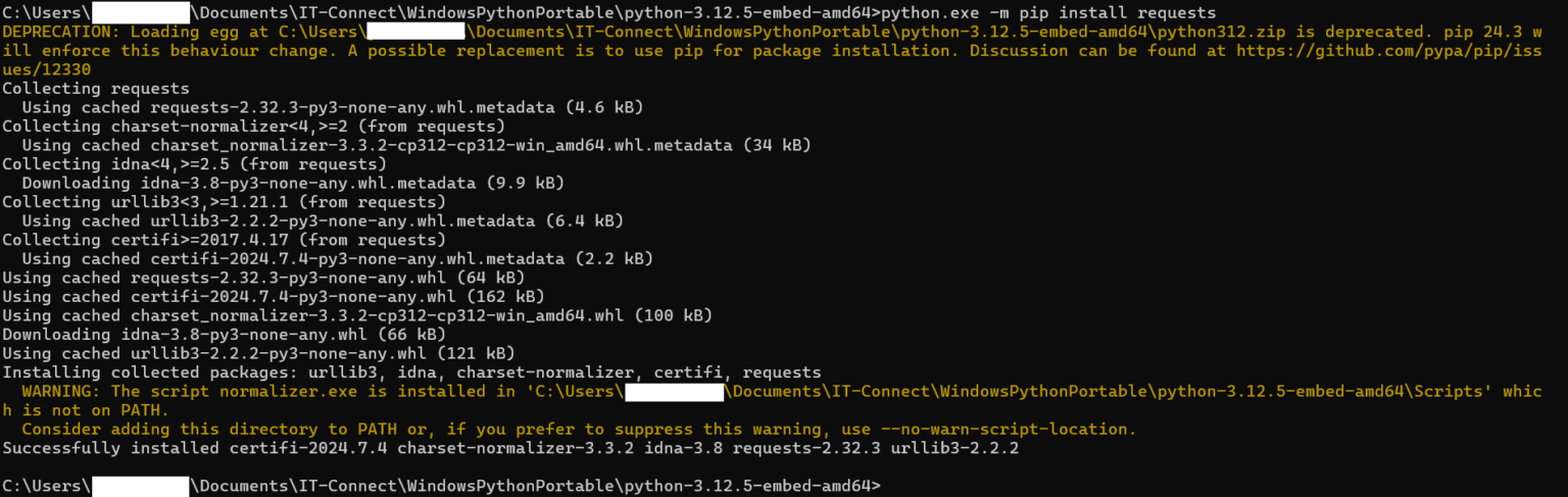 Créer un environnement Python portable sur Windows