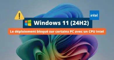 Windows 11 24H2 - Bloqué sur certains PC Intel