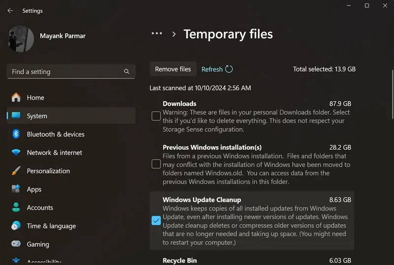 Windows 11 24H2 cache Windows Update