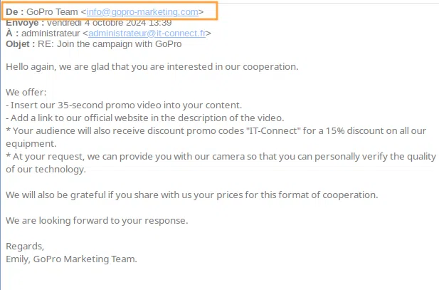 Second mail de phishing reçu.