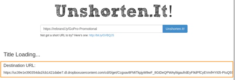 Analyse de l'URL racourcie contenu dans le mail de phishing.