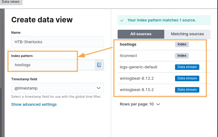 Ajout d'un data View à partir des logs envoyés sur ELK.