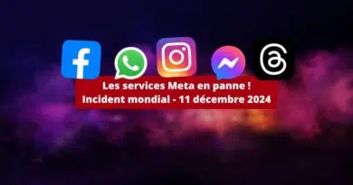 Panne Meta - WhatsApp Facebook Messenger Instagram - du 11 décembre 2024