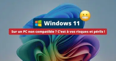 Windows 11 sur PC non compatible - Watermark Microsoft
