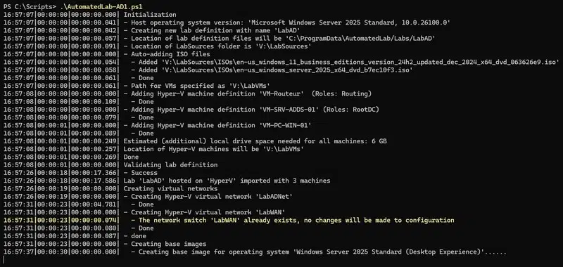 Construction d'un laboratoire Windows Server avec AutomatedLab