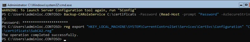 Sauvegarder une autorité de certification AD CS avec PowerShell