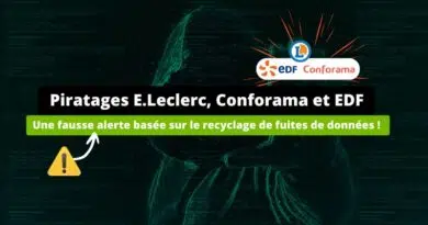 Fuite de données Conforama E.CLERC et EDF - Fausse alerte recyclage fuite de données