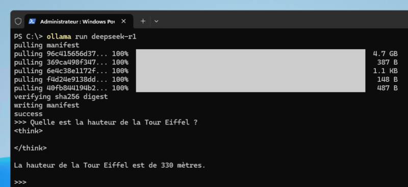Utiliser DeepSeek R1 avec Ollama