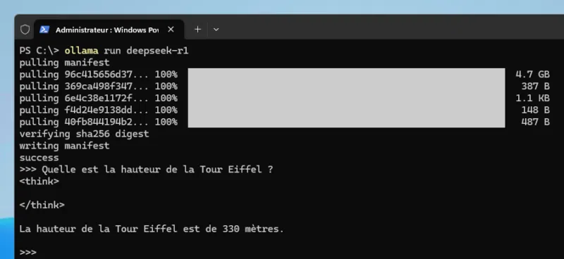 Utiliser DeepSeek R1 avec Ollama