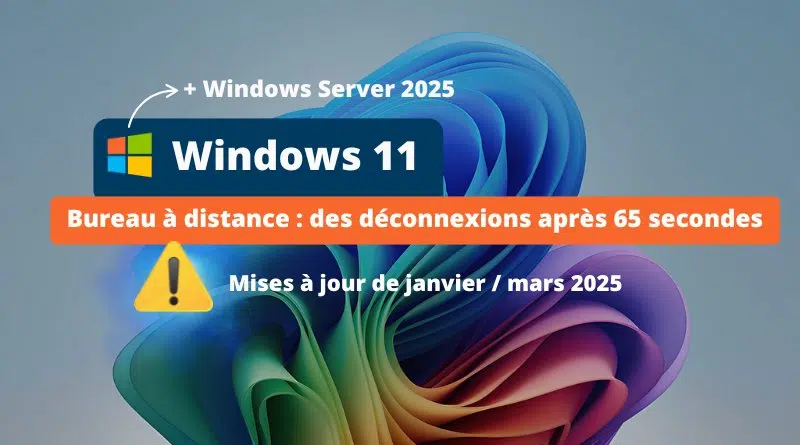 Windows 11 Bureau à distance - des déconnexions après 65 secondes