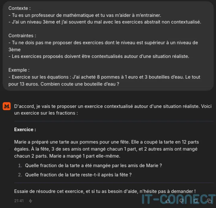 Exemple de structure d’un prompt plus complet.