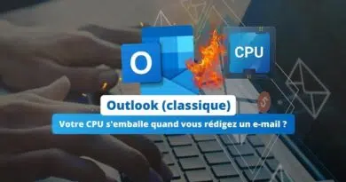 Augmentation CPU rédaction e-mail Outlook sur Windows