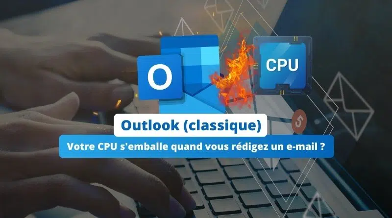 Augmentation CPU rédaction e-mail Outlook sur Windows