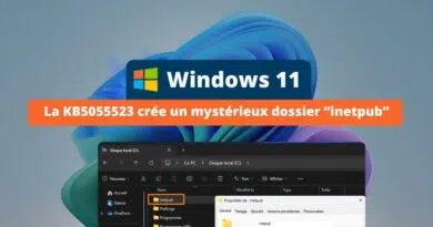 Windows 11 - La KB5055523 crée un mystérieux dossier inetpub