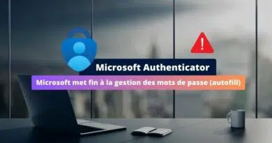 Microsoft Authenticator - Fin gestion des mots de passe autofill
