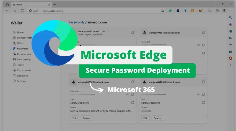 Microsoft Edge - Secure Password Deployment pour Microsoft 365