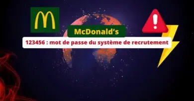 McDonalds - 123456 - mot de passe du système de recrutement